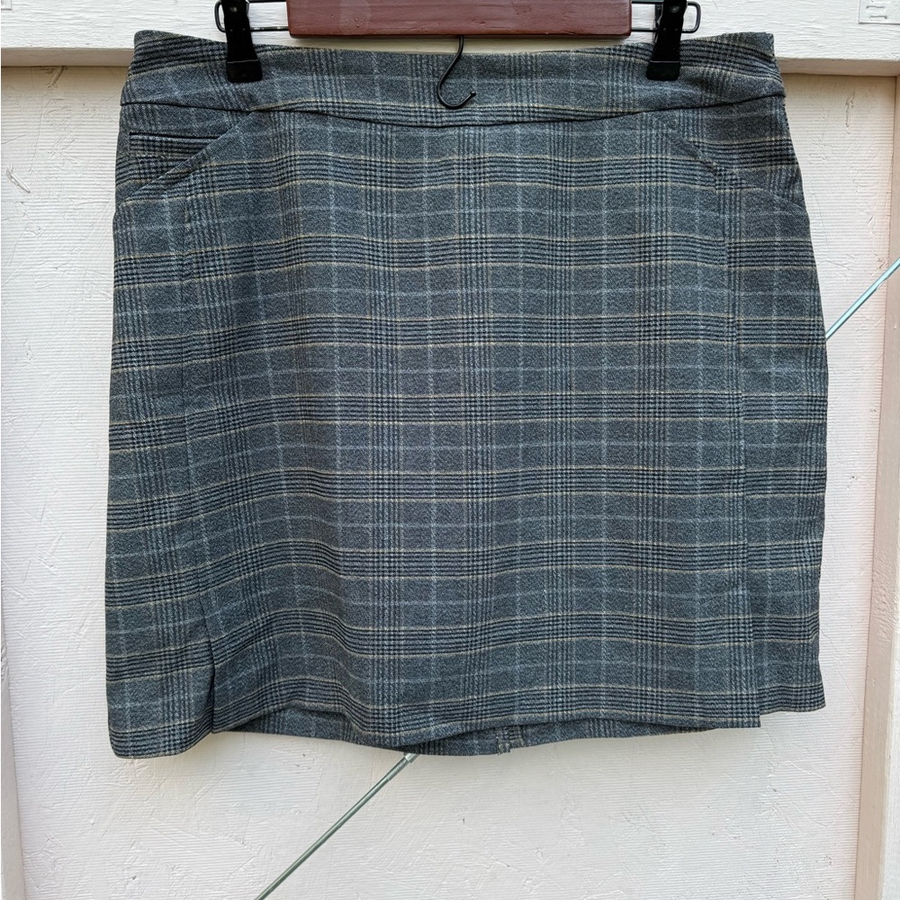 Tribal Gray Checkered Pencil Skirt